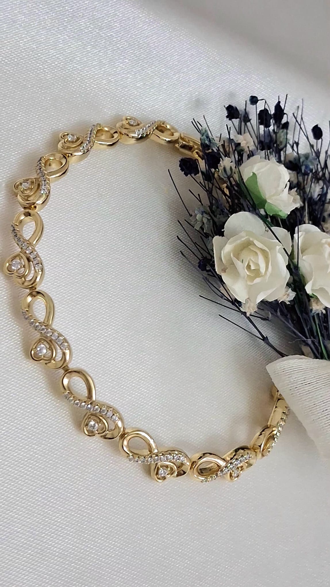 XUPING Bileklik - Sonsuzluk ve Kalp Figürlü Zirkon Taşlı